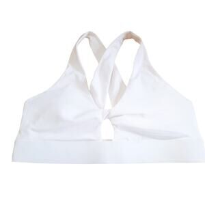 Fabletics Womens Cream Oasis Twist Front Sports Bra Size XXL